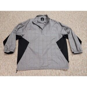 Zero Restriction Tour Series Pullover Jacket Mens XL Grey Plaid Golf Windbreaker